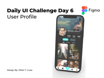 Daily UI Challenge Day 6: User Profile by Jillian Licas on Dribbble