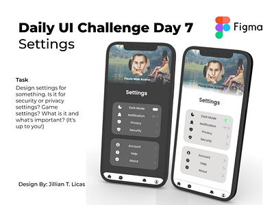 Daily UI Challenge Day 7: Settings app dailyui dailyuichallenge design figma ui uiux