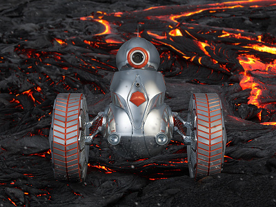 Magmatic. Robot-vulcanologist lava robot volcano