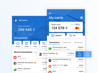 Concept of the banking app
