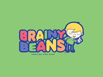 Brainy Beans Mascot branding cartoon colorful custom english identity kids lettering logo mascot type