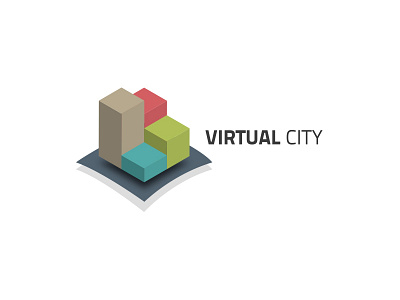 Virtual City boxes city colorful icon illustrator logo virtual
