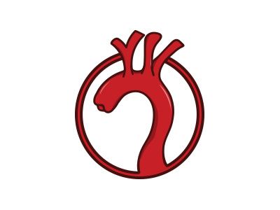 Aorta Badge aorta badge illustration illustrator linework logo red shading vector