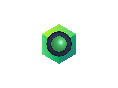 3D logo concept 3d concept cube gradient green logo mark shpere volume