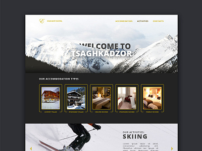 Luxury Ski Resort Website hotel luxury mountains resort ski snow ui web website