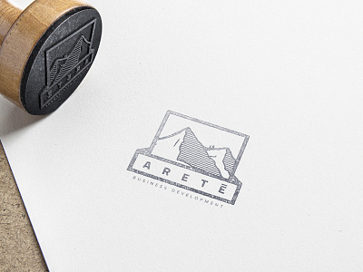 arete mark business development logo mark mountains stamp