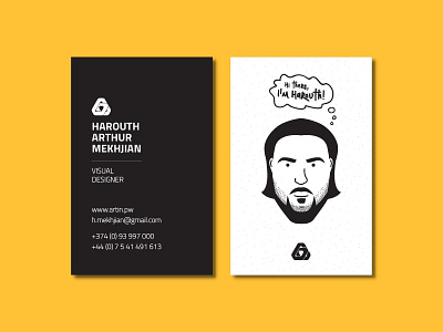 New business cards artin avatar branding business card double personal portrait sided