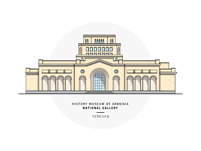 National Gallery Yerevan architecture armenia building facade gallery illustration lines national yerevan