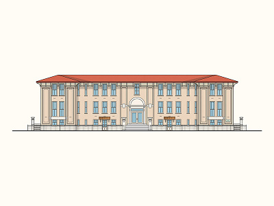 Mcdonogh 16 architecture building facade illustration lines linework new orleans