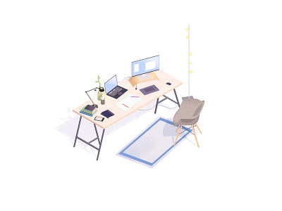 Home Office challenge design desk desktop home illustration isometric office workstation