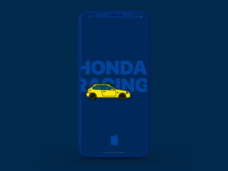 Honda Racing 🚕 🚗 🚙 animation app car honda interface ios start screen ui ux