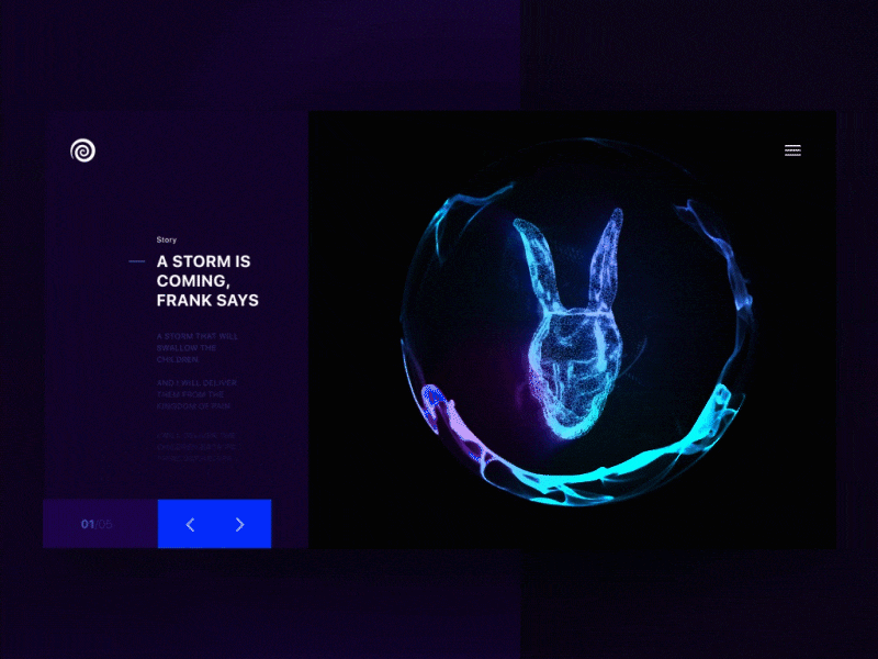 A storm is coming 🐰 animation donnie interactive interface intro motion promo site ui ux