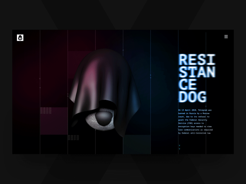 Digital Resistance 3d animation interactive interface intro motion promo site telegram ui ux