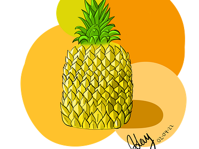 Summer Pineapple adobe artist design digital art fresco illustration orange painting pineapple summer vector yellow