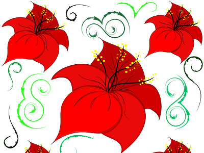 Lilly Flower Pattern Design art flower garden graphic design illustration lilly pattern red