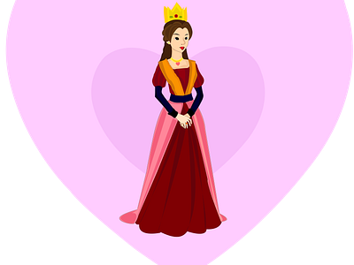 Queen of Hearts art attractive beatiful cute design girl graphic design heart illustration lady love lovely pretty princess queen queen of heart woman