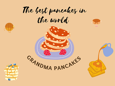 Grandma pancakes design graphic design logo