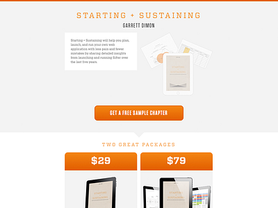 Starting + Sustaining Redesign single page web design