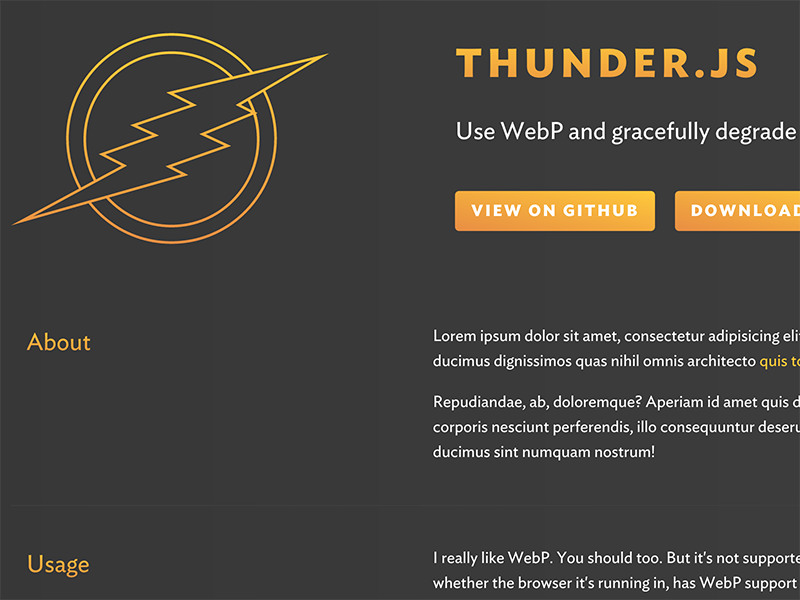 Thunder.js by Charlie ⚡️ on Dribbble
