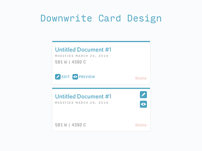 Downwrite Card Design card design ui web