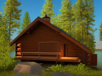 A cute cabin on a lake