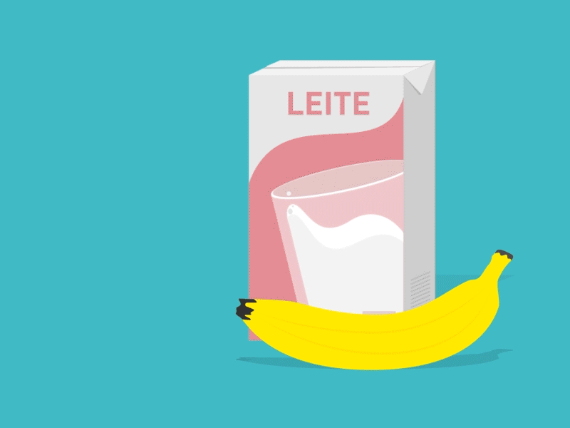 Banana smoothie banana design flat graphic illustration milk motion shape