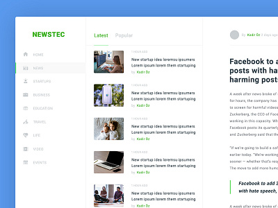 NEWSTEC - Blog Page Free PSD blog design download free magazine page psd template web