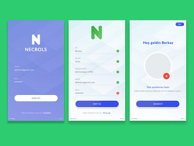 Necrols - Series app login page design