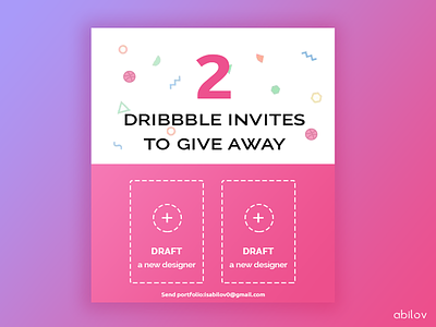 2 Dribbble invites best designers dribbble icon invitation invitations invite invites logo players ui ux