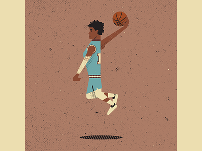 Ja Morant artist basketball design digitalart digitaldesign graphicdesign illustration illustrator ja morant nba retro texture vector vectorart vintage