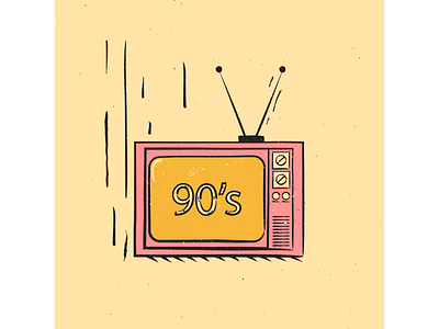 90's 90s design digitalart digitaldesign graphicdesign illustration illustrator linocut linocut art retro retro art tv vector vintage art vintage tv woodcut