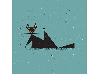 Black Cat black cat cat digitalart digitaldesign geometric geometric illustration geometry graphicdesign illustration illustrator mid century retro retro illustration texture vector vintage illustration
