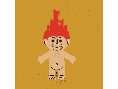 Troll Doll 80s digitalart digitaldesign graphicdesign illustration illustrator retro retro illustration retro toys texture toys troll troll doll vector vintage illustration