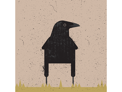 Crow bird crow digitalart digitaldesign graphicdesign illustration illustrator mid century retro retro illustration texture vector vintage vintage illustration