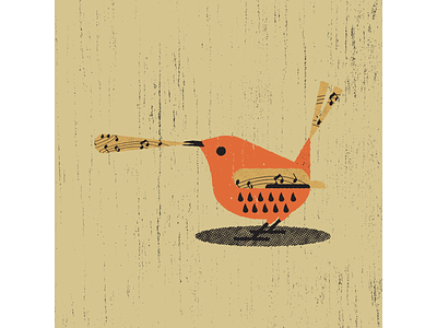 Singing Bird bird digitalart digitaldesign graphicdesign illustration illustrator mid century retro retro illustration singing bird texture vector vintage illustration