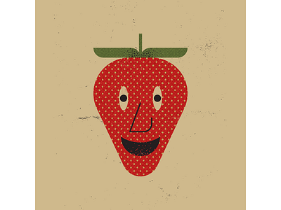 Strawberry digitalart digitaldesign fruit graphicdesign illustration illustrator mid century mid century illustration retro retro illustration strawberry texture vector vintage illustration
