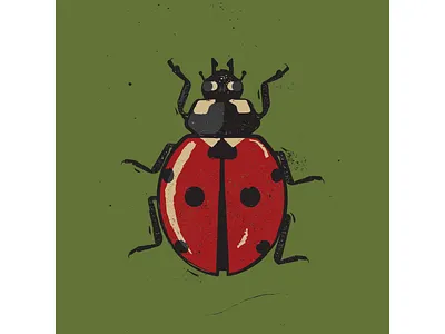 Ladybug digitalart digitaldesign graphicdesign illustration illustrator ladybug linocut retro retro illustration texture vector vintage illustration woodcut woodcut illustration