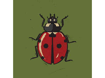 Ladybug digitalart digitaldesign graphicdesign illustration illustrator ladybug linocut retro retro illustration texture vector vintage illustration woodcut woodcut illustration