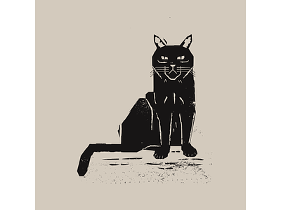 Mean Black Cat black cat cat digitalart digitaldesign graphicdesign illustration illustrator retro retro illustration texture vector vintage illustration woodcut woodcut illustration