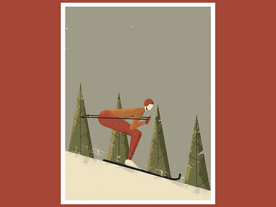 Skiing artist design digitalart digitaldesign graphicdesign illustration illustrator retro skiing vector vintage winterboard