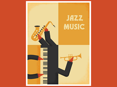 Jazz Music artist design digitalart digitaldesign graphicdesign illustration illustrator jazz music poster art vector vectorart