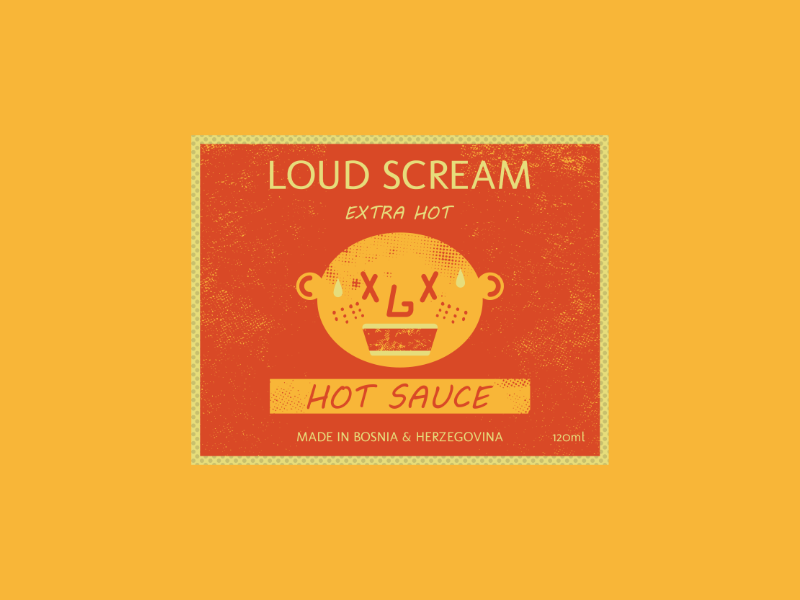 Loud Scream Hot Sauce hot sauce branding vintage retro mark logo vectorart design illustrator graphicdesign digitalart digitaldesign vector illustration