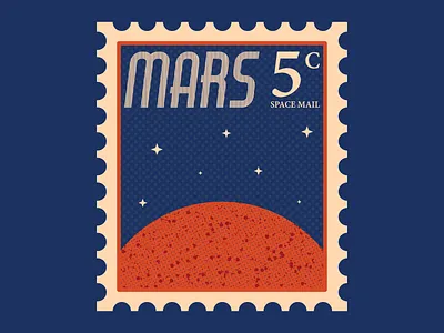 Mars art artist design digitalart digitaldesign graphicdesign illustration illustrator mars retro space stamp vector vectorart vintage