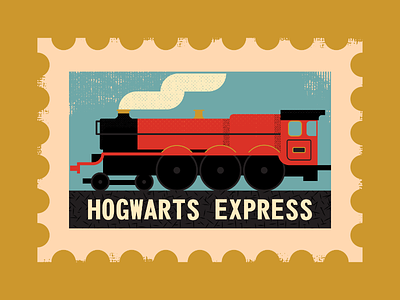 Hogwarts Express design digitalart digitaldesign graphicdesign hogwarts illustration illustrator retro stamp vector vectorart vintage