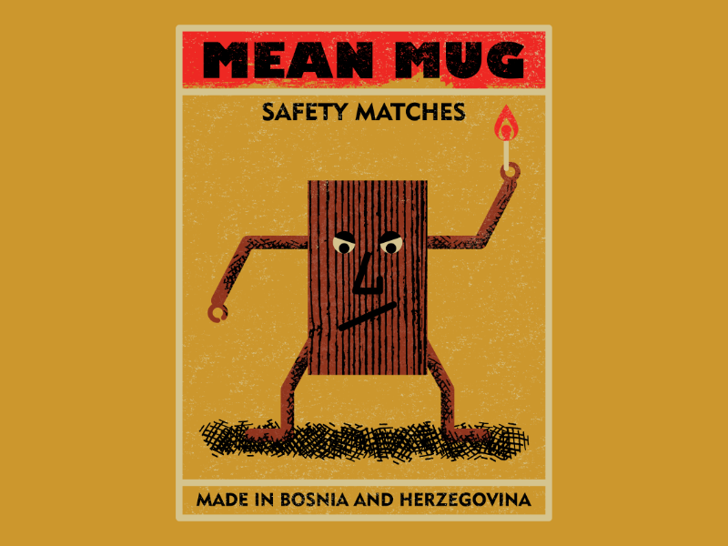 Mean Mug Matchbox vintagematchbox matchbox vintage retro vectorart artist design illustrator graphicdesign digitalart digitaldesign vector illustration