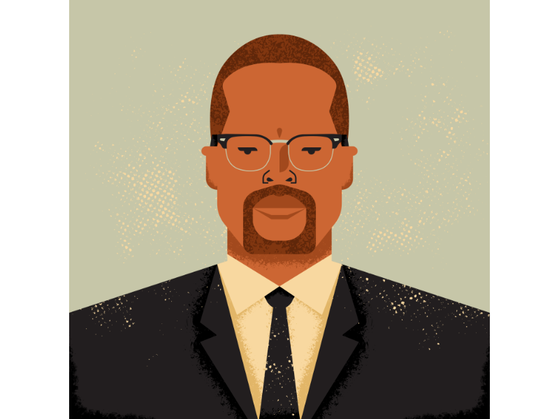 El-Hajj Malik El-Shabazz aka Malcolm X activist black people malcolm x art vintage retro vectorart artist design illustrator graphicdesign digitalart digitaldesign vector illustration
