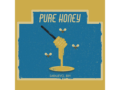 Honey artist design digitalart digitaldesign graphicdesign honey honey label illustration illustrator packaging retro vector vectorart vintage