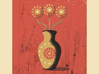 Vase artist design digitalart digitaldesign flowers graphicdesign illustration illustrator retro texture vase vector vectorart vintage