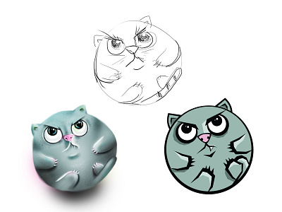 Catball cat character process