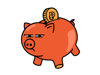 Very suspicious pig illustration money pig